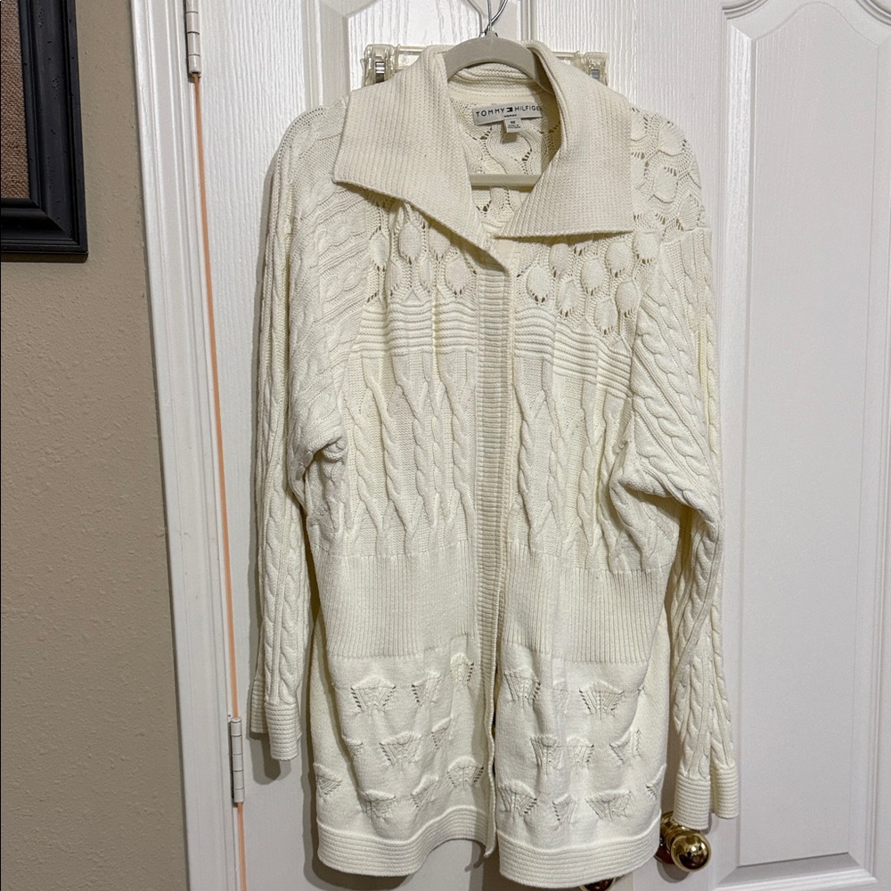 Tommy Hilfiger Cream Cable Knit Cardigan